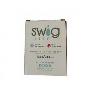 NIB Swig Life Stemless Insulated Stemless Wine Cup in Rose Gold, 12 oz NEW